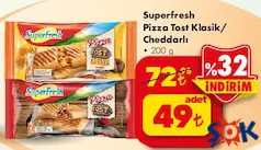 SUPERFRESH PİZZA TOST KLASİK 200 GR SUPERFRESH PİZZA TOST KLASİK 200 GR